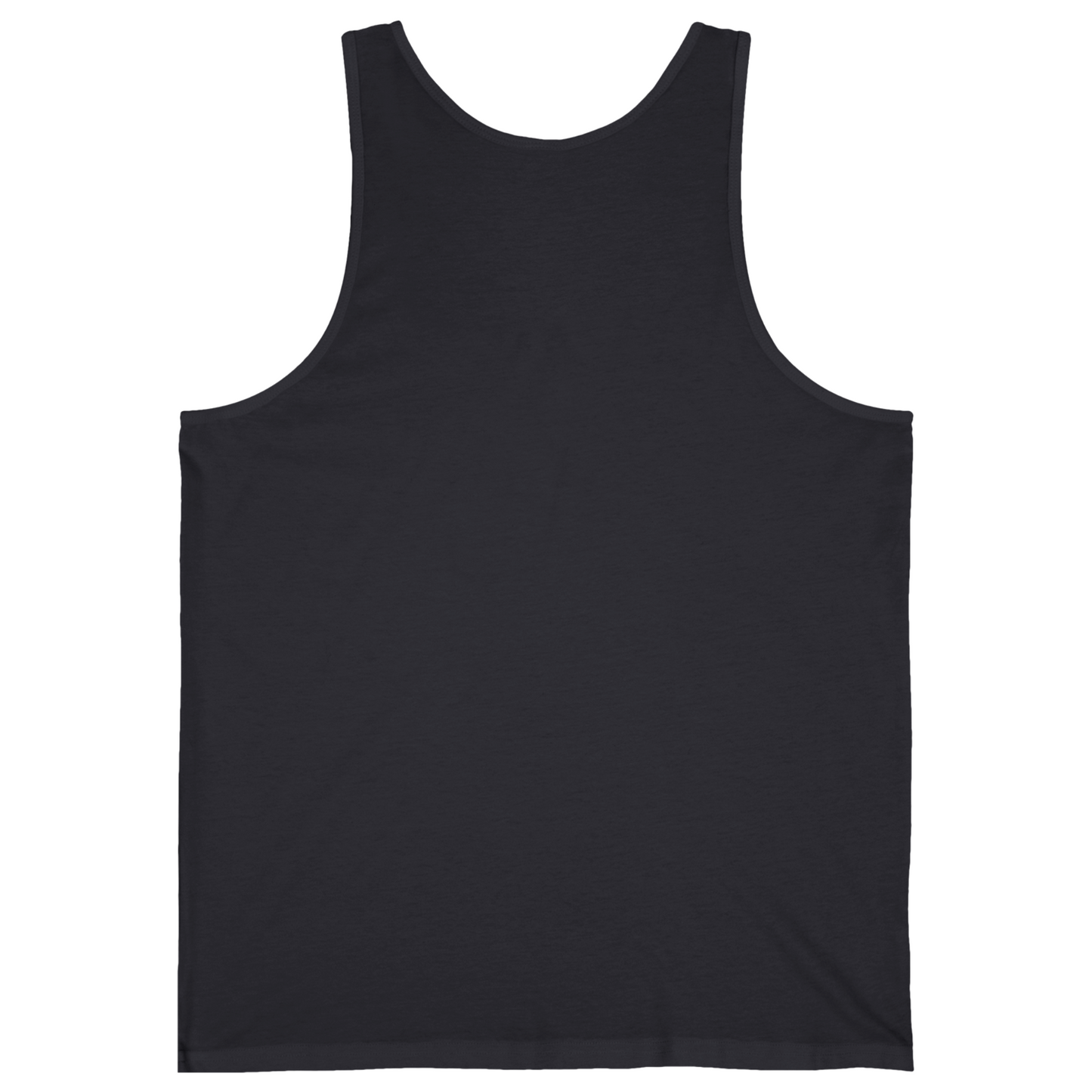 Back view of the Dark gray relaxed fit summer top showcasing an 80s vibe red lips and text design.