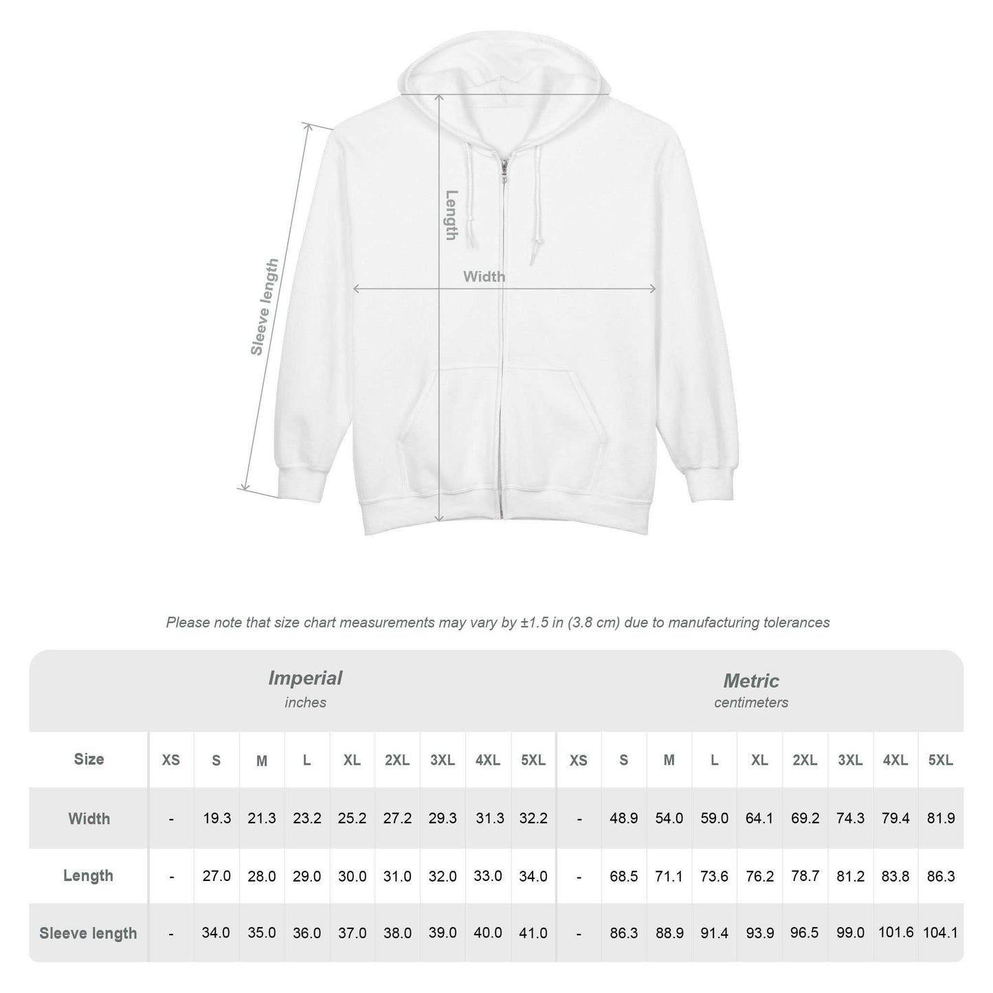Zize chart of the women's floral zip hoodie