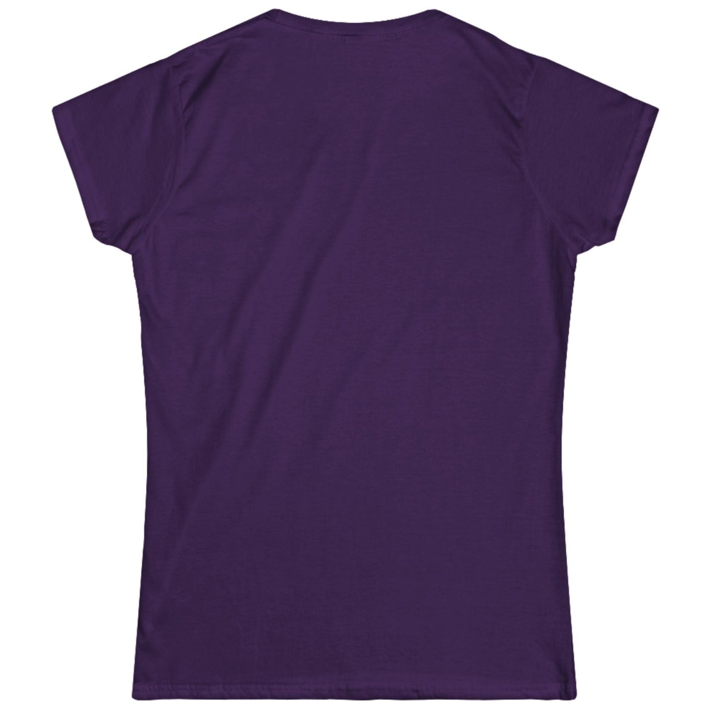 Back view of a plain dark premium quality women's casual t-shirt.