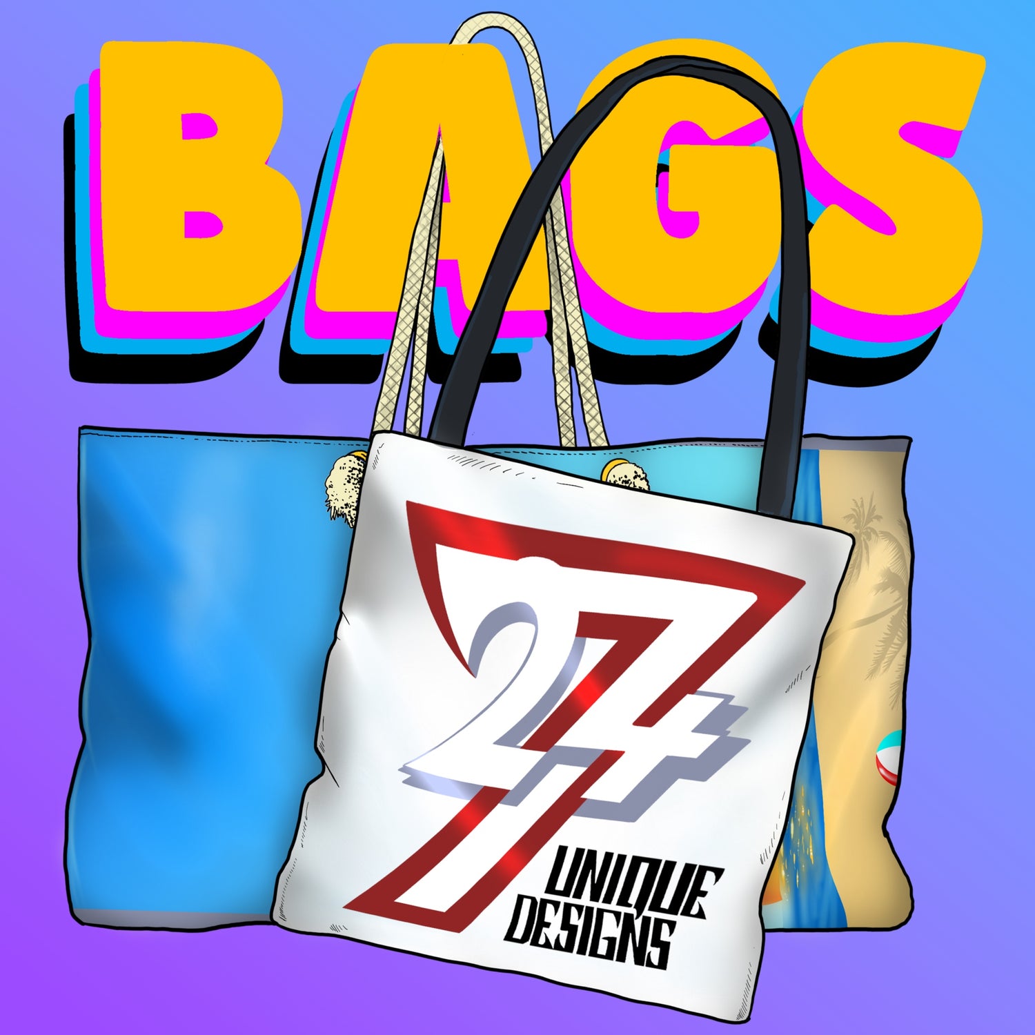 Graphic Tote Bags and Backpacks