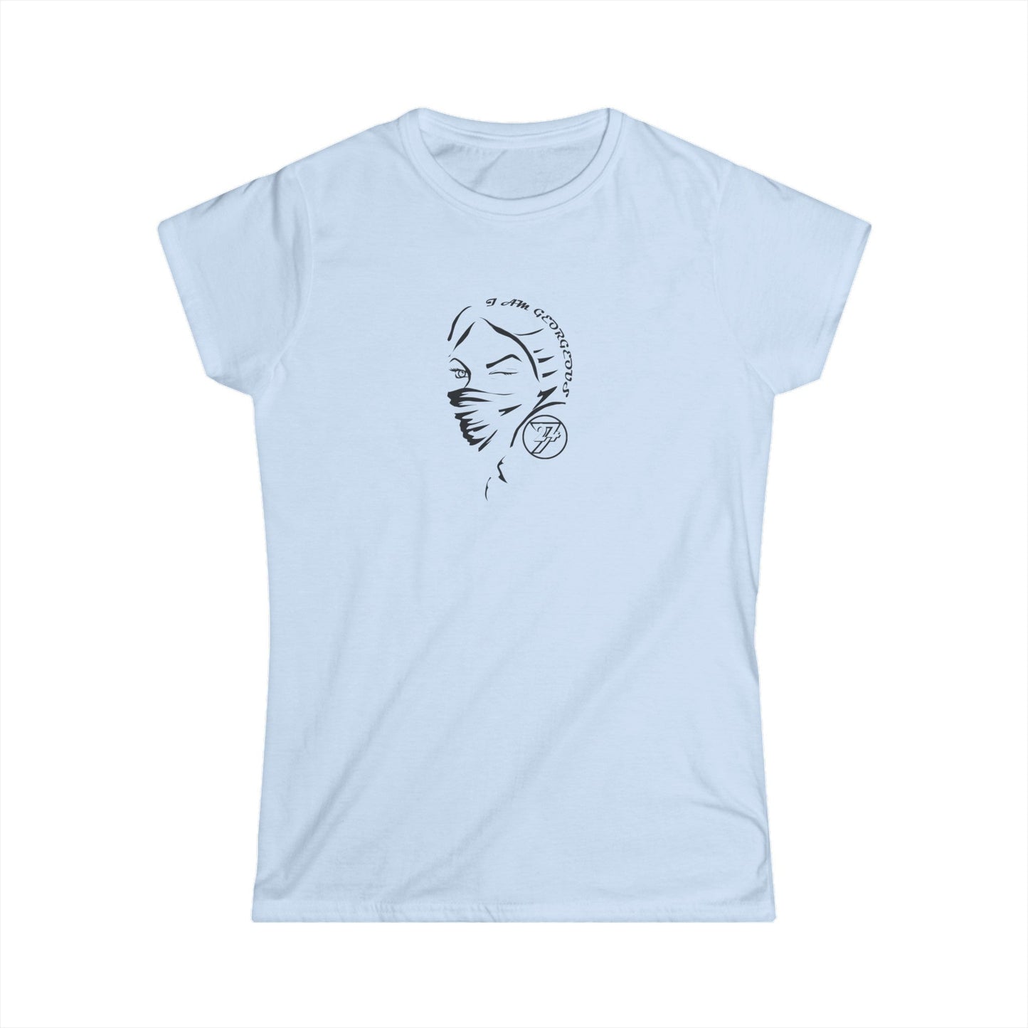 Unique Design "Being Beautiful" women t-shirt light blue