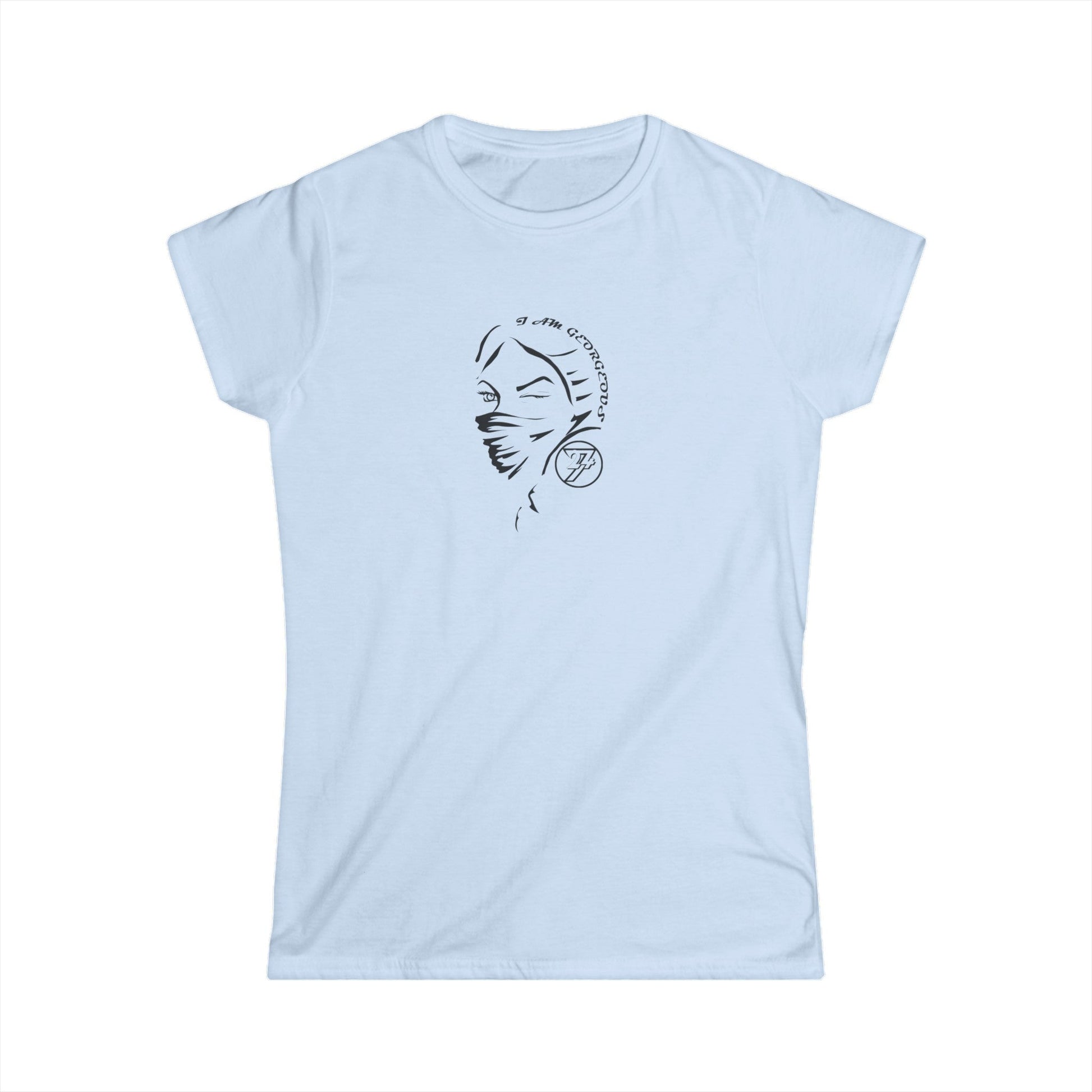 Unique Design "Being Beautiful" women t-shirt light blue