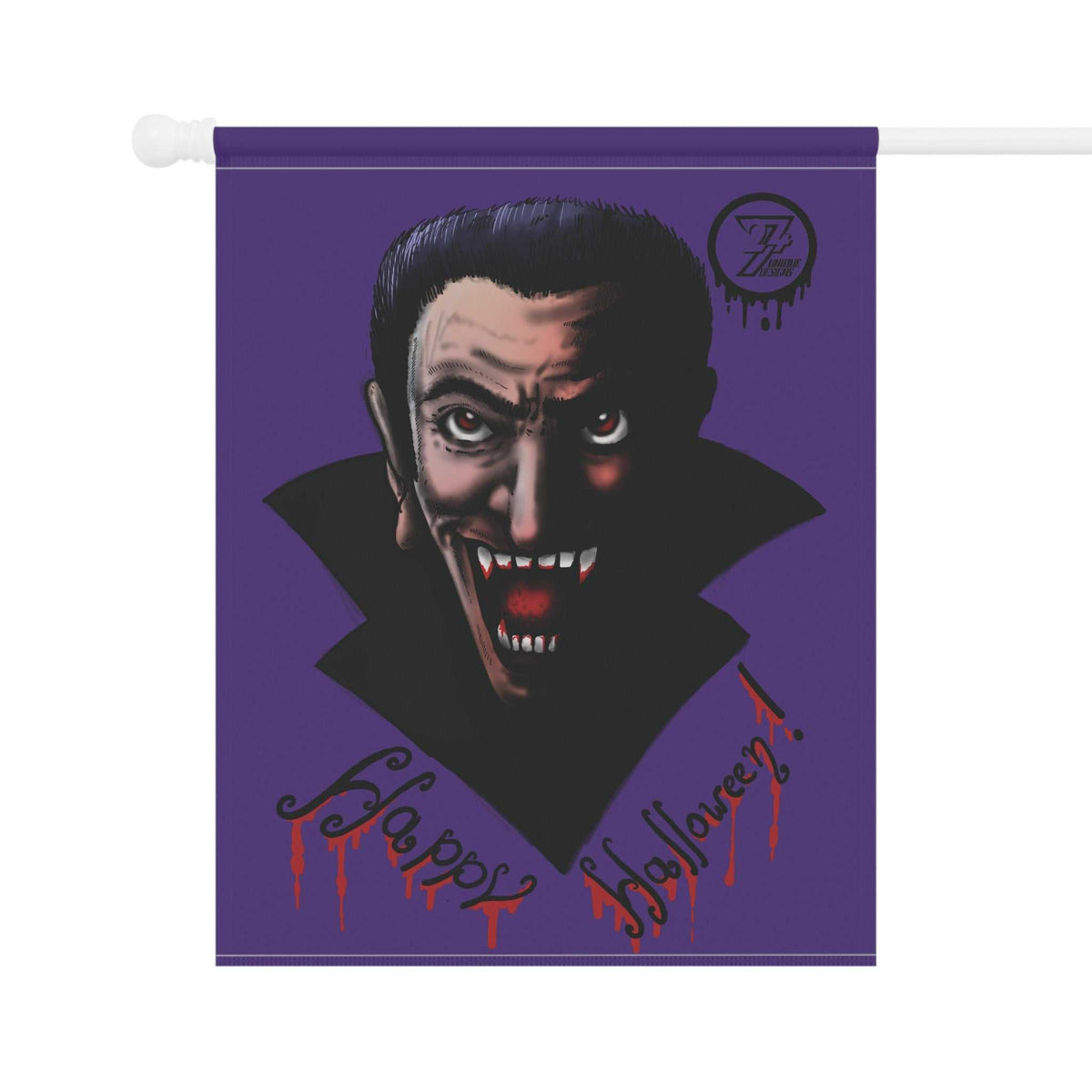 Scary Vampire Halloween House Banner | Double-Sided Yard Flag (24.5" x 32")