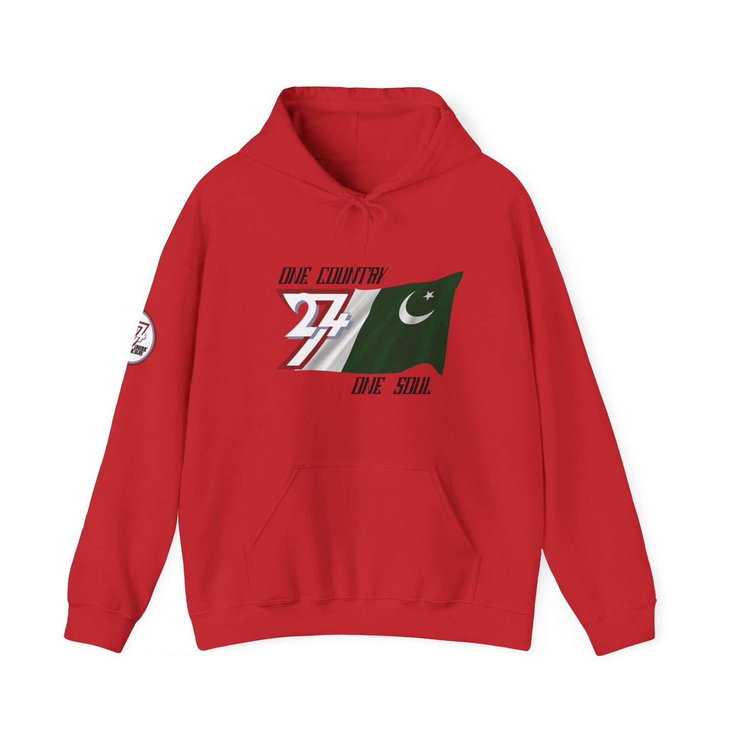 Unique Design 24/7 Pakistan Flag Printed Unisex custom Hoodie red