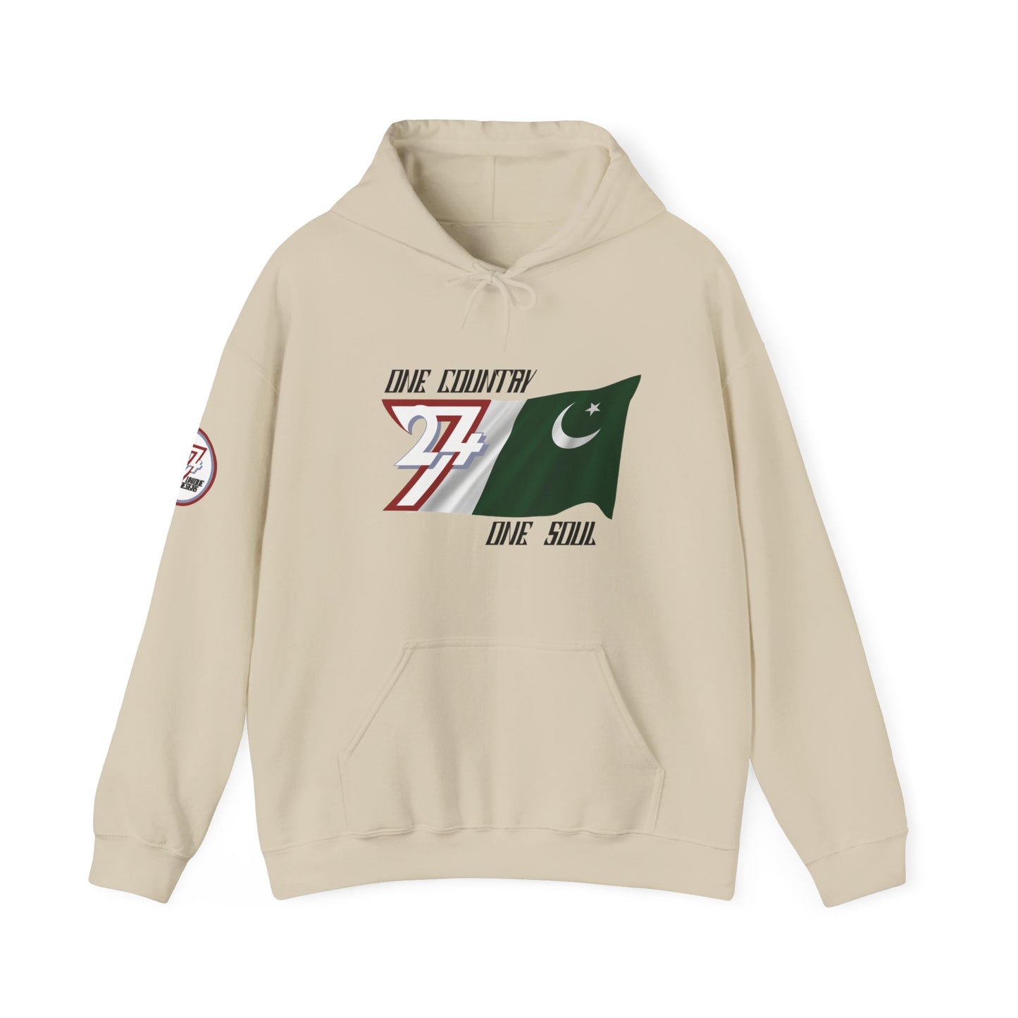 Unique Design 24/7 Pakistan Flag Printed Unisex custom Hoodie sand