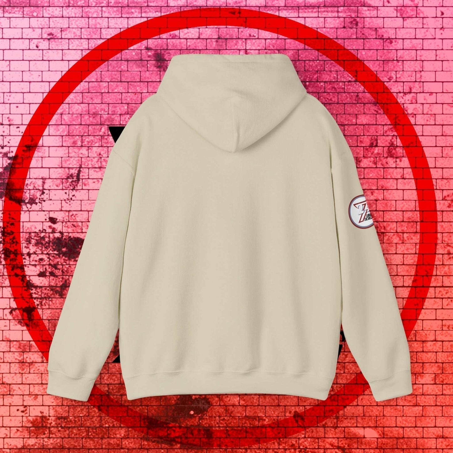 Clean, unprinted back of England hoodie showing the structured 8oz drape and double-lined hood.