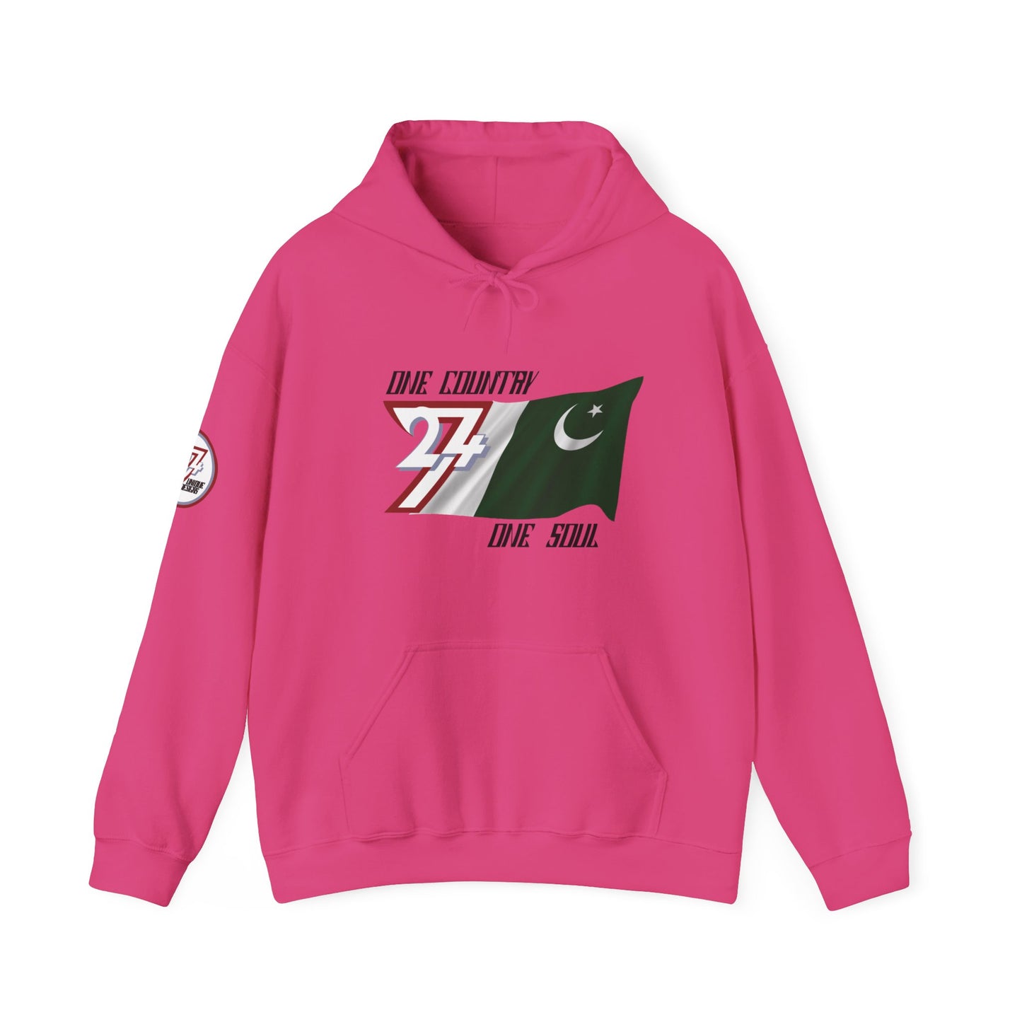 Unique Design 24/7 Pakistan Flag Printed Unisex custom Hoodie heliconia