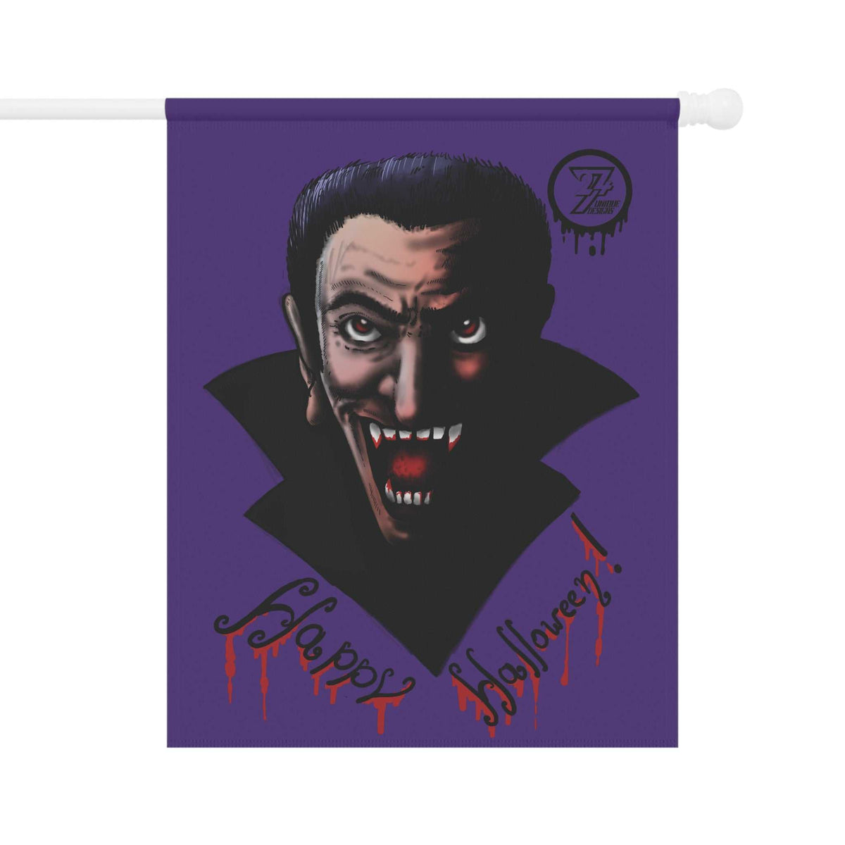 Scary Vampire Halloween House Banner | Double-Sided Yard Flag (24.5" x 32")
