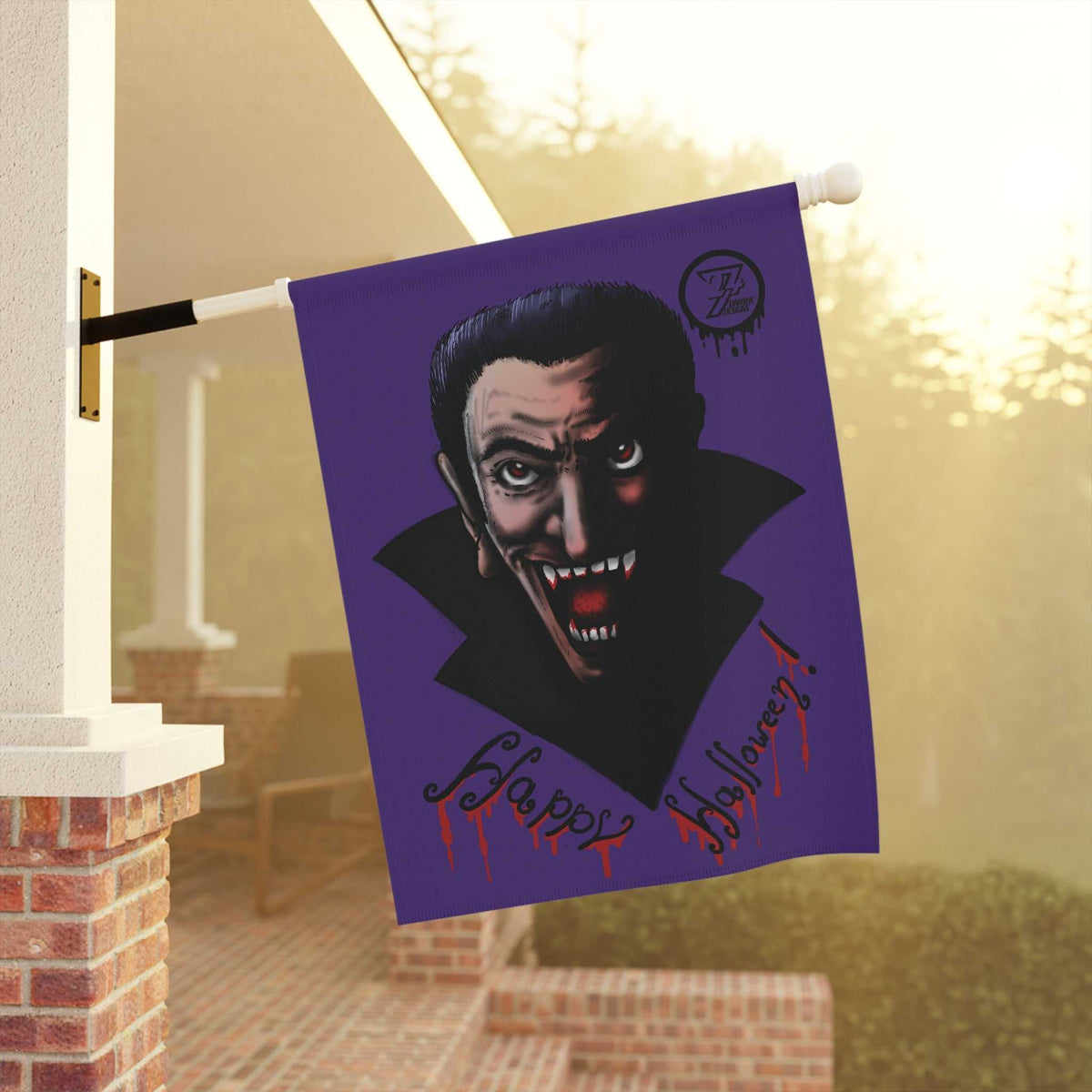 Scary Vampire Halloween House Banner | Double-Sided Yard Flag (24.5" x 32")