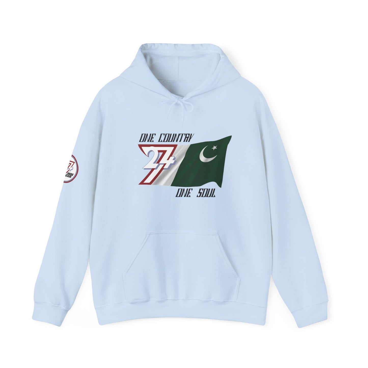 Unique Design 24/7 Pakistan Flag Printed Unisex custom Hoodie light blue
