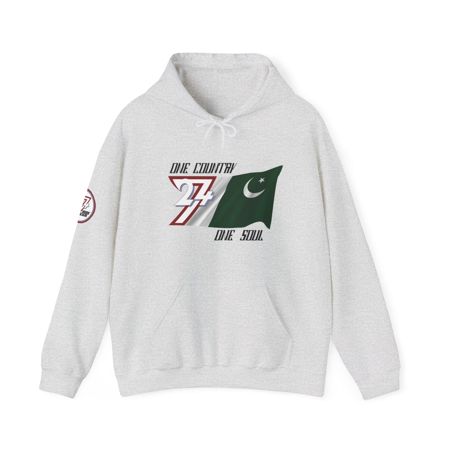 Unique Design 24/7 Pakistan Flag Printed Unisex custom Hoodie ash