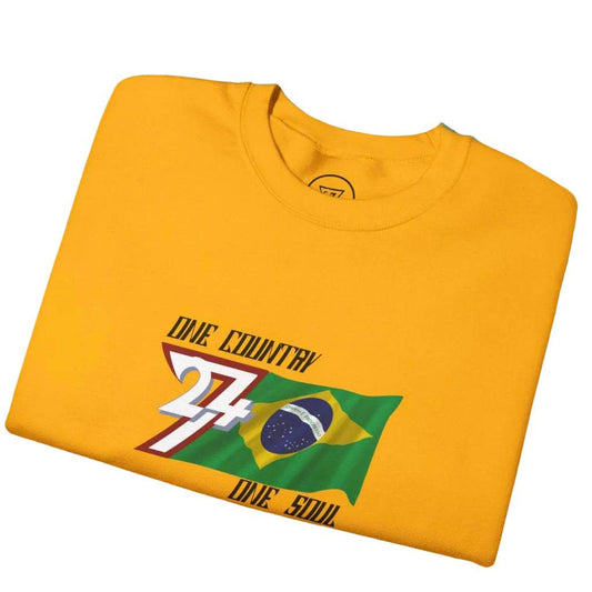 Unique sweatshirt with Brazil flag design on chest