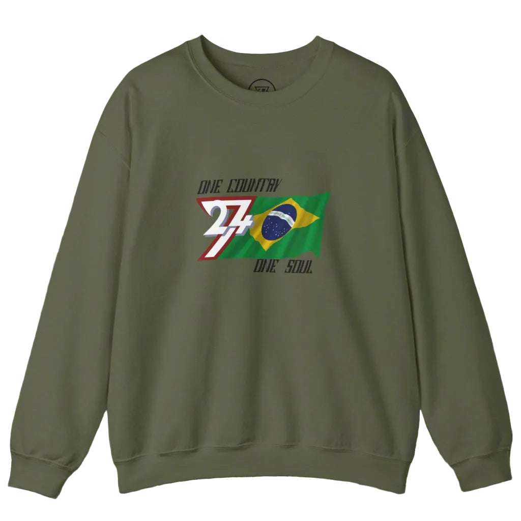 unique sweatshirt with Brazil flag printed on chest