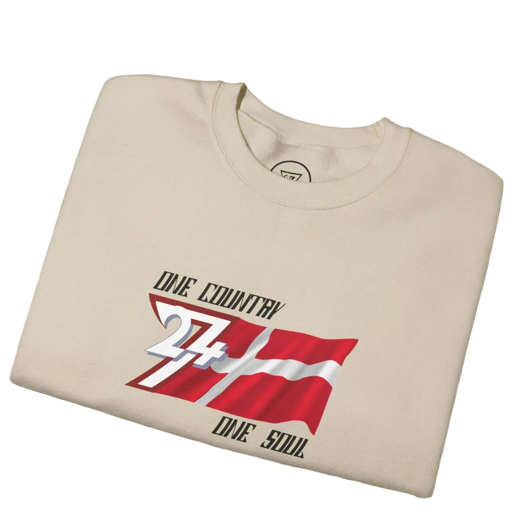 Denmark flag sweatshirt with unique illustration on chest