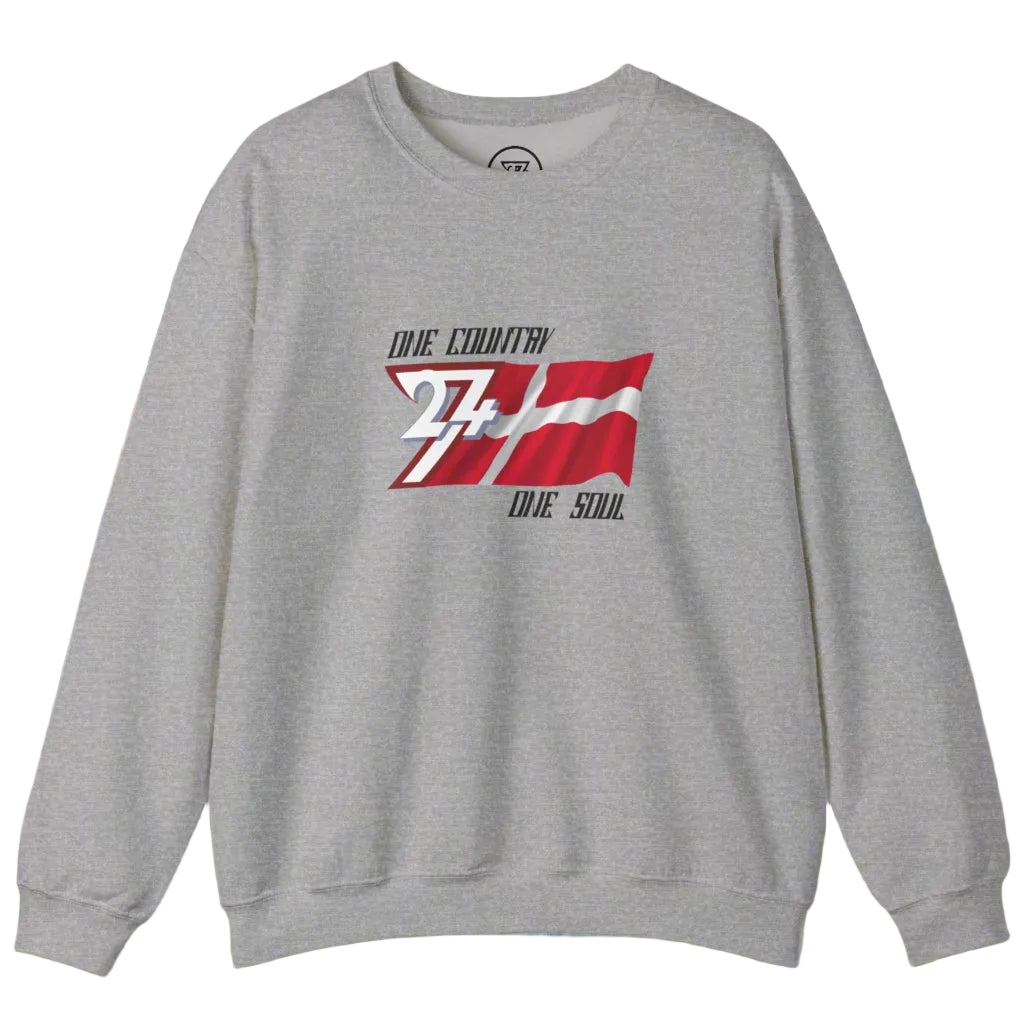 Unique sweatshirt with Denmark flag printed on chest