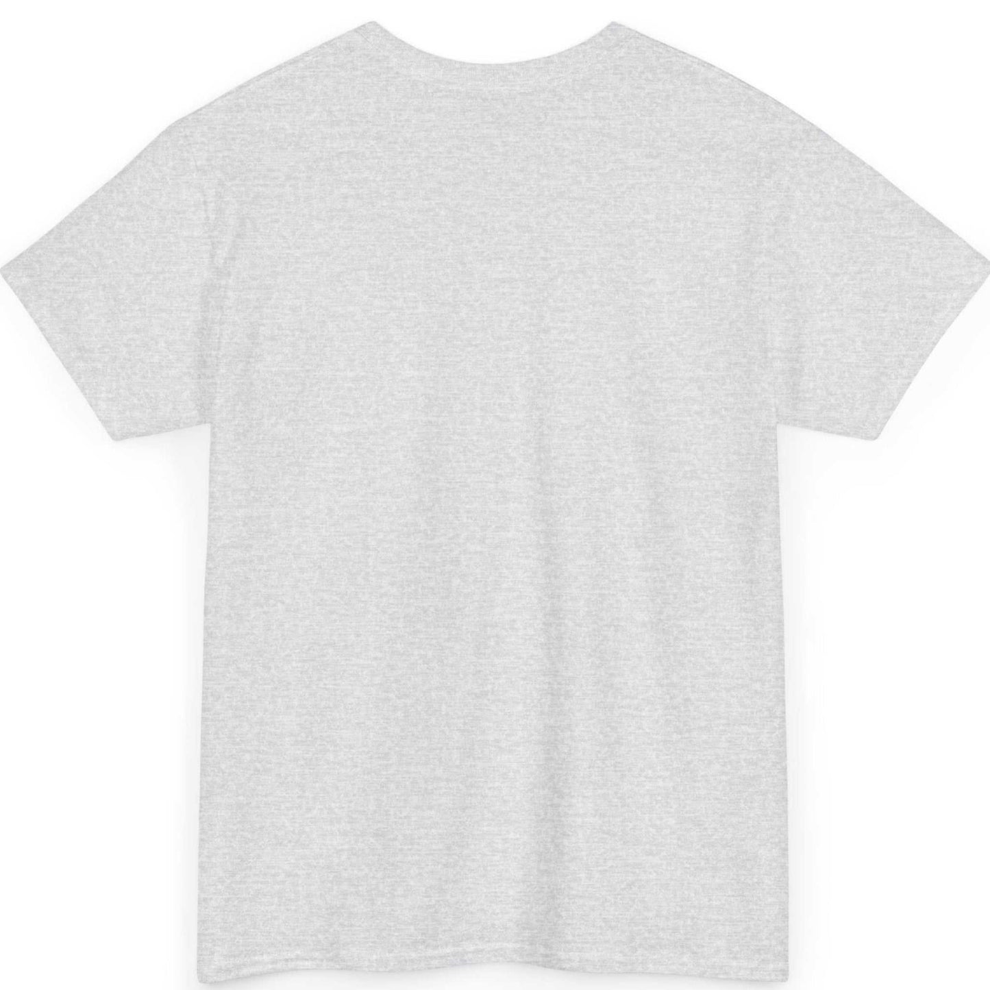 Back view of the ash seamless tubular adult gag gift t-shirt, displayed on a clean background.