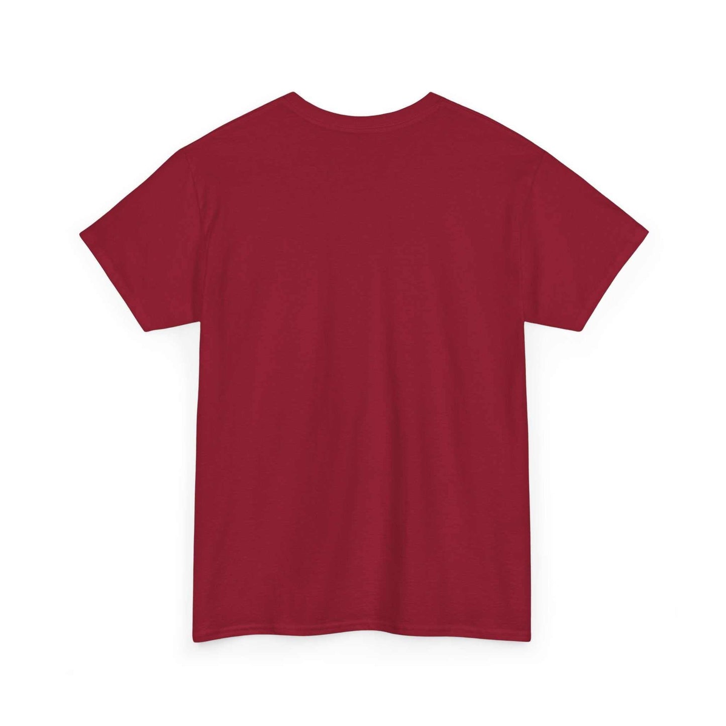 Back view of maroon South Korea Flag Graphic Tee with a plain design and unisex fit