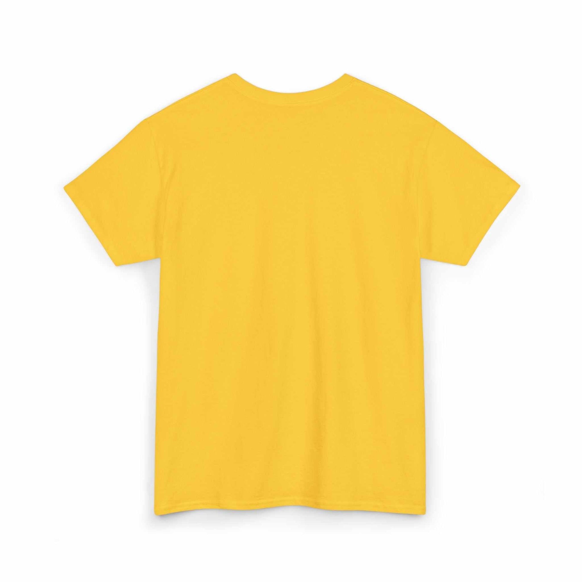 Back view of the daisy Jamaica flag t-shirt showing the premium fabric and double-stitched quality.