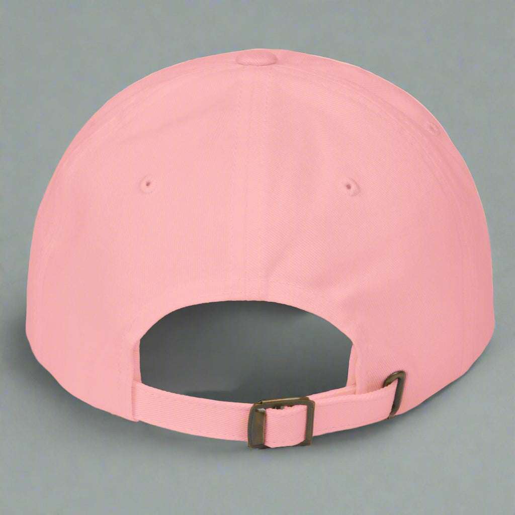 Back view of the pink 24/7 logo embroidered hat by 24/7 Unique Designs