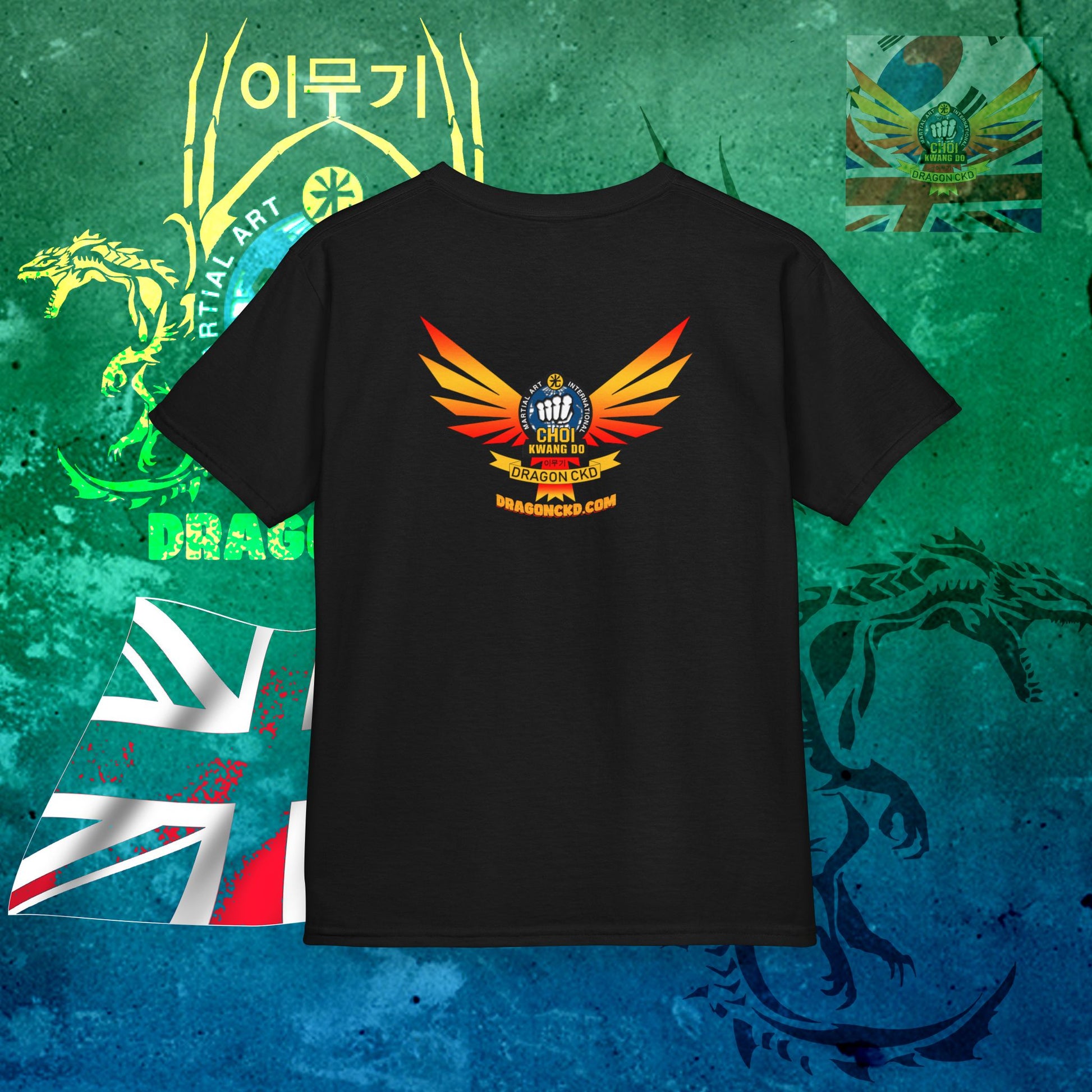 Back view of the Black Choic Kwang Do kids tee