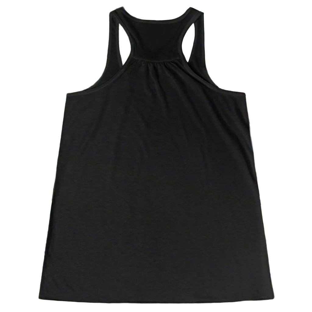 Black Women's Floral Tank Top back view