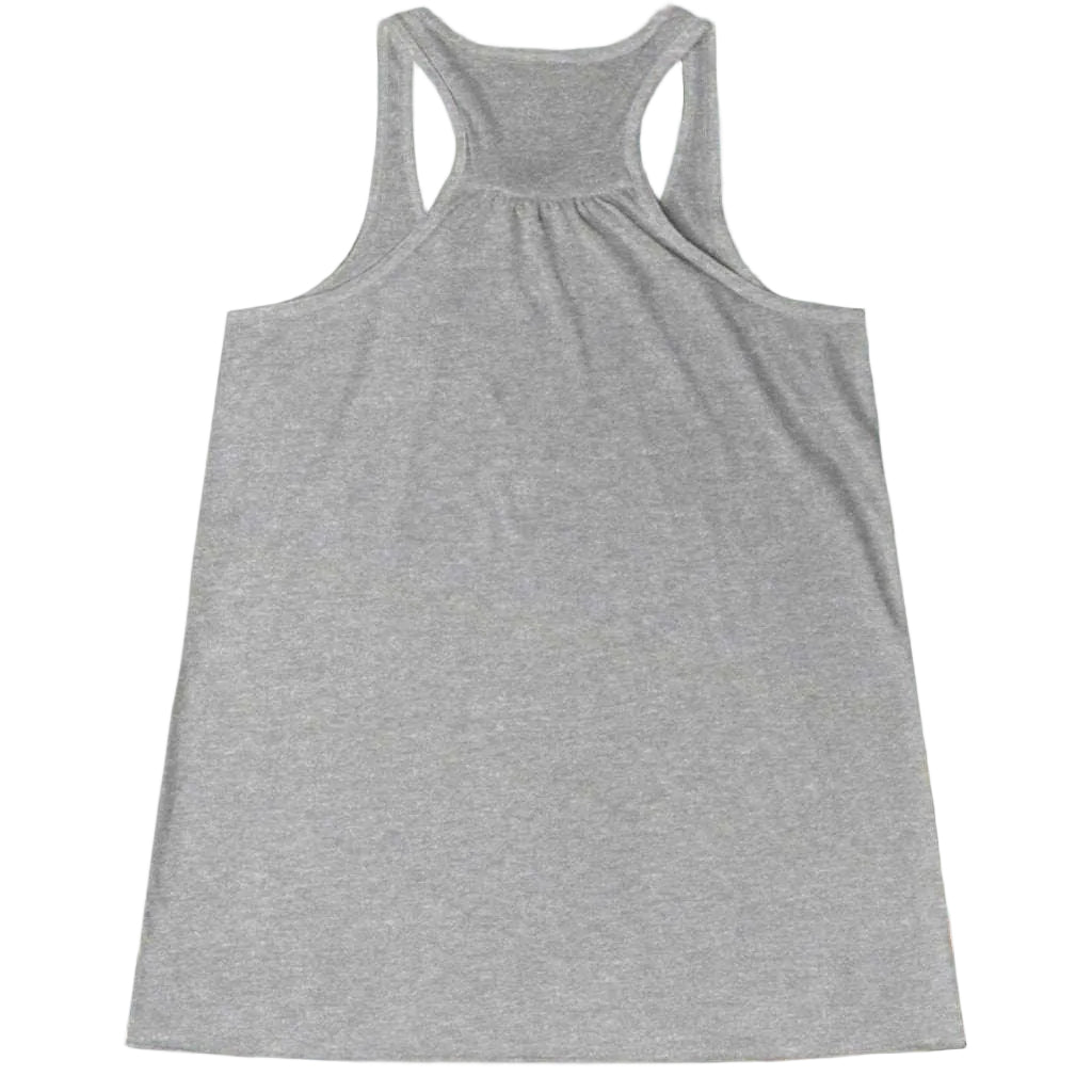 Vintage Flower Graphic Tank Top For Women light heather back view