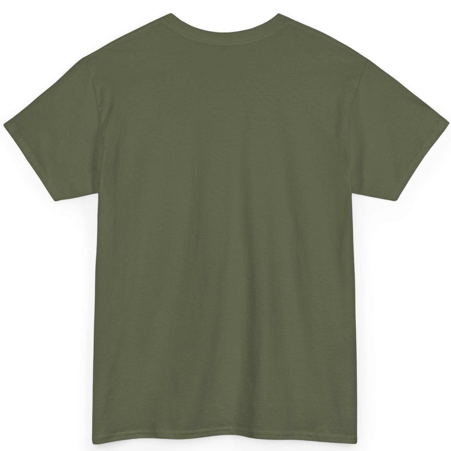 Back view of the olive green graphic tee