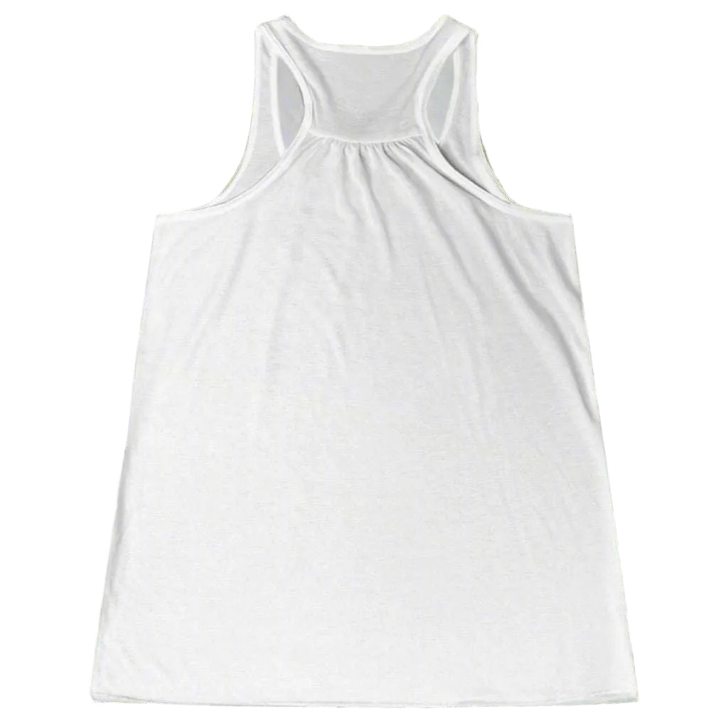 Vintage Floral Graphic Tank Top For Women white back view