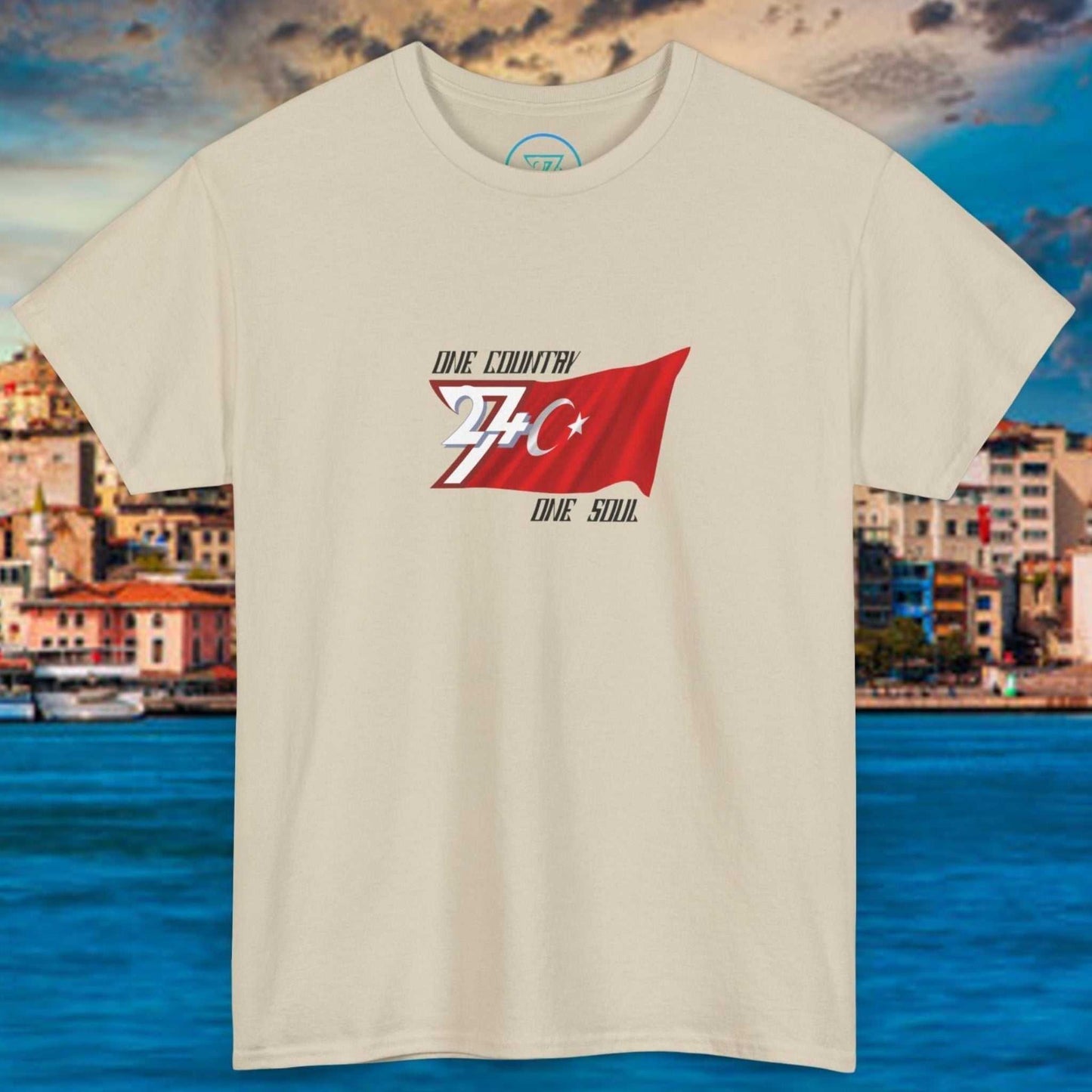 Türkiye Flag Graphic T-Shirt with hand-drawn Türkiye flag design, lightweight cotton tee for summer and sports, classic fit with crew neckline.