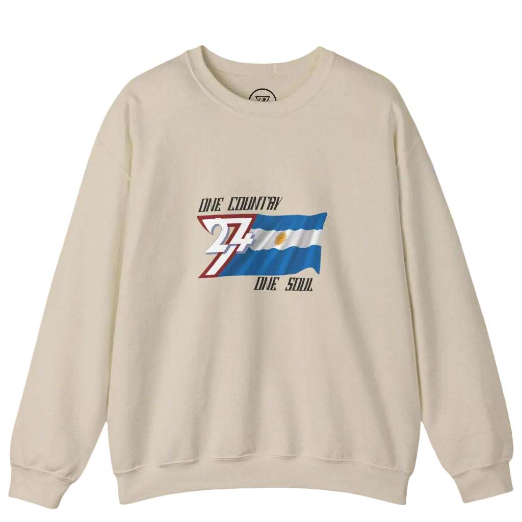 Argentina Sweatshirt with Argentina National Flag Design sand