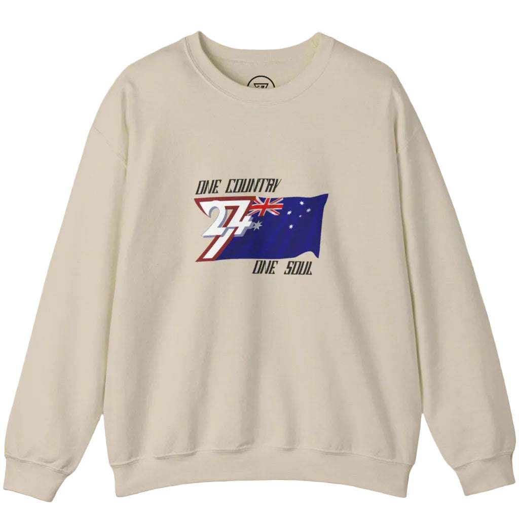 Australia Jumper - Unique Design Australian Flag Themed Sweatshirt sand