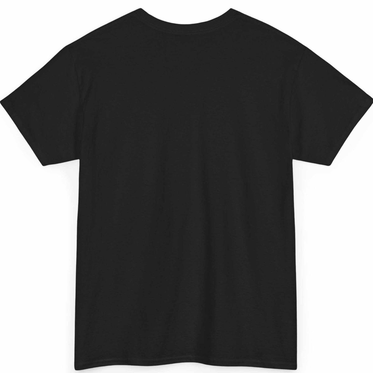 Back view of the black classic supercar graphic tee, showing the clean, unprinted tubular back canvas.