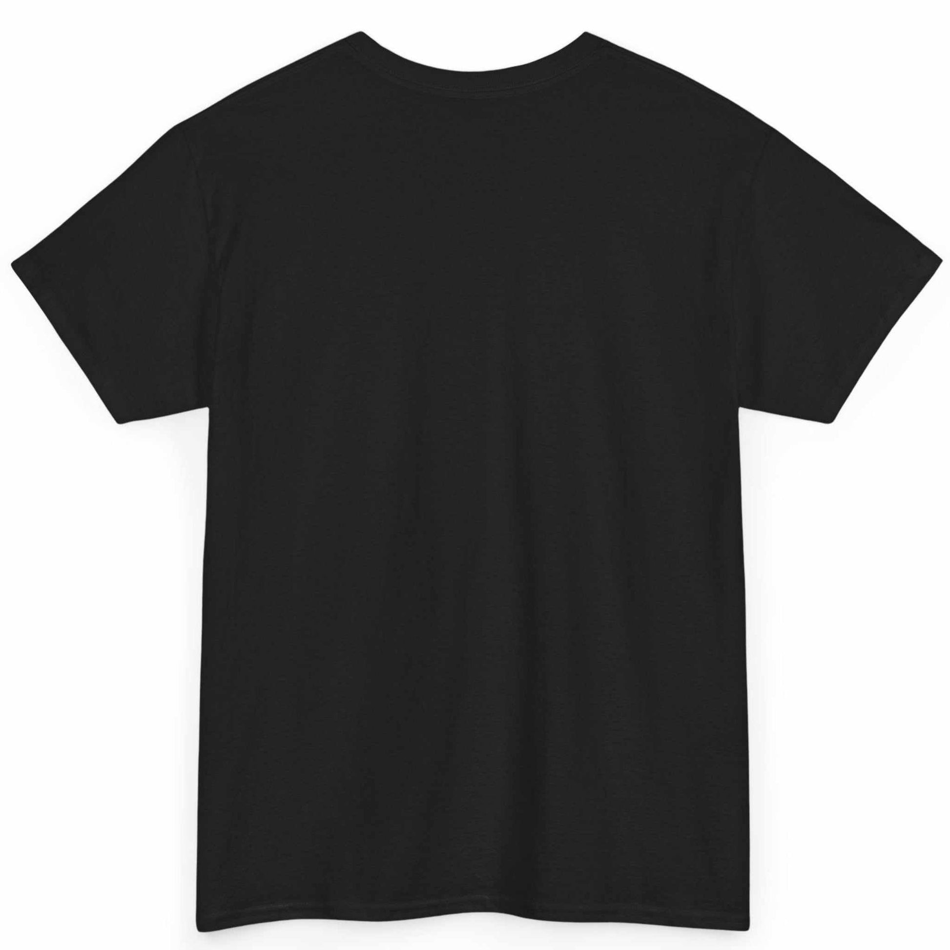 Back view of the black classic unisex fit custom printed statement tee.