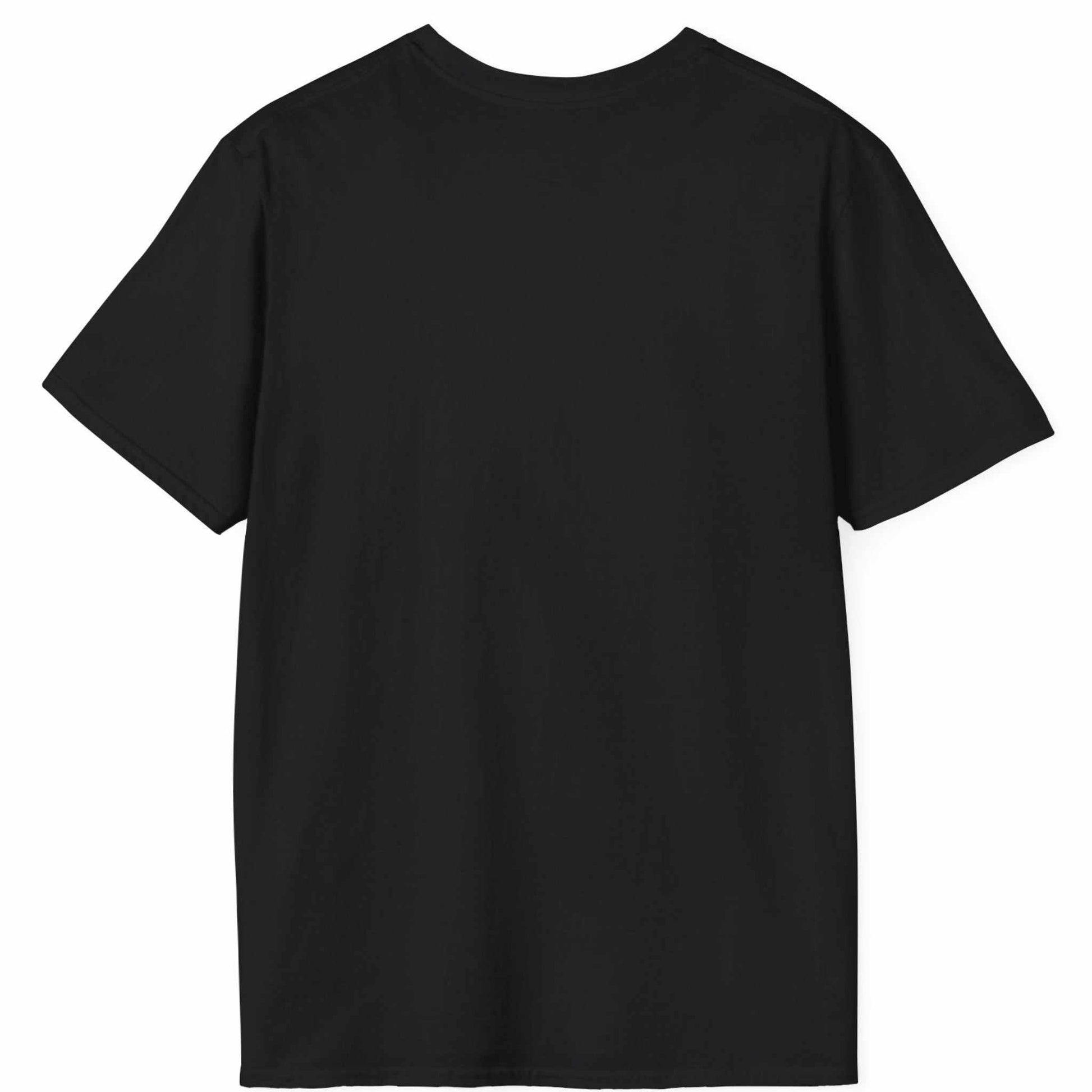Back view of the white seamless tubular funny dad t-shirt, displayed on a clean background.