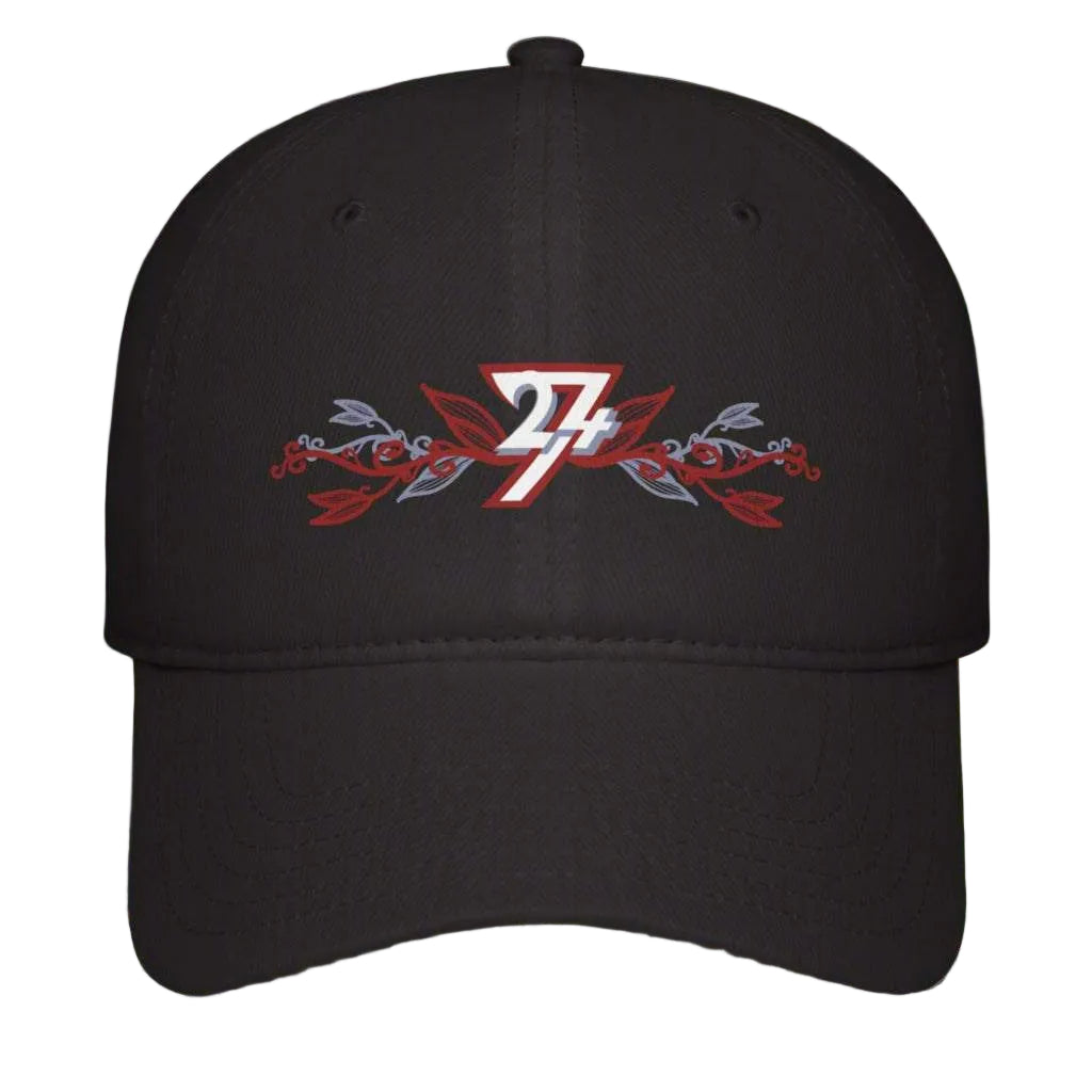 Floral Baseball Cap black front view