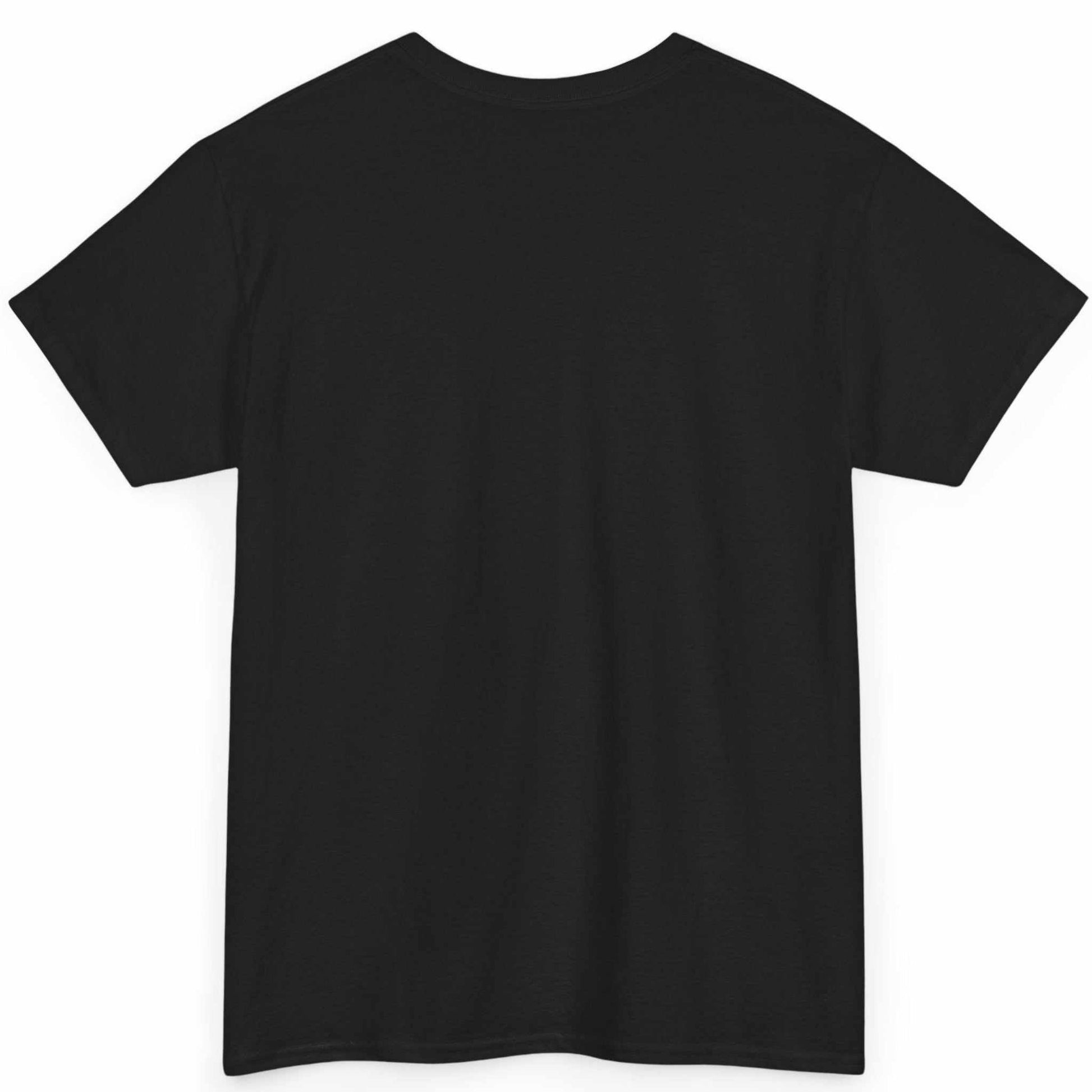 Back view of the black hand-drawn graphic activewear tee, showing the clean, unprinted cotton tubular back canvas.