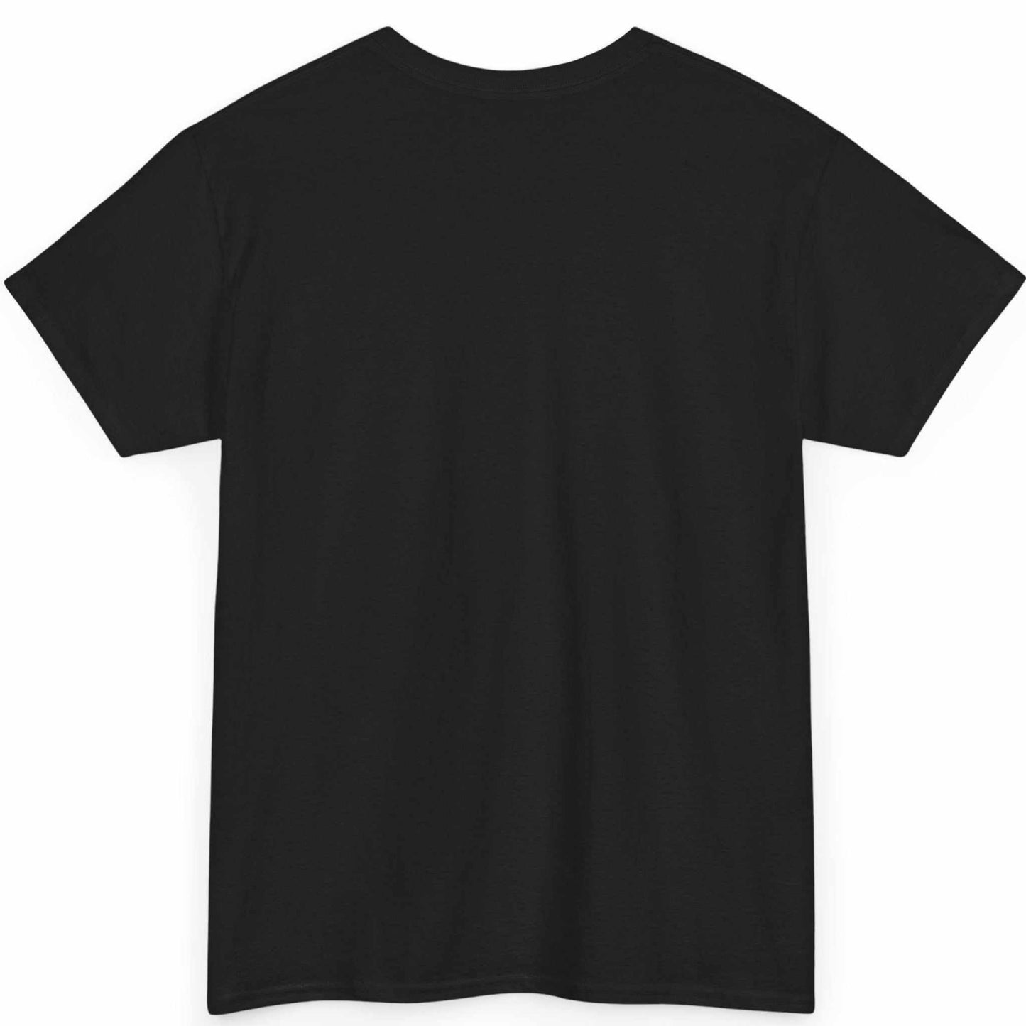 Back view of the black heavyweight cotton pub game shirt, showing the clean, unprinted tubular back canvas.
