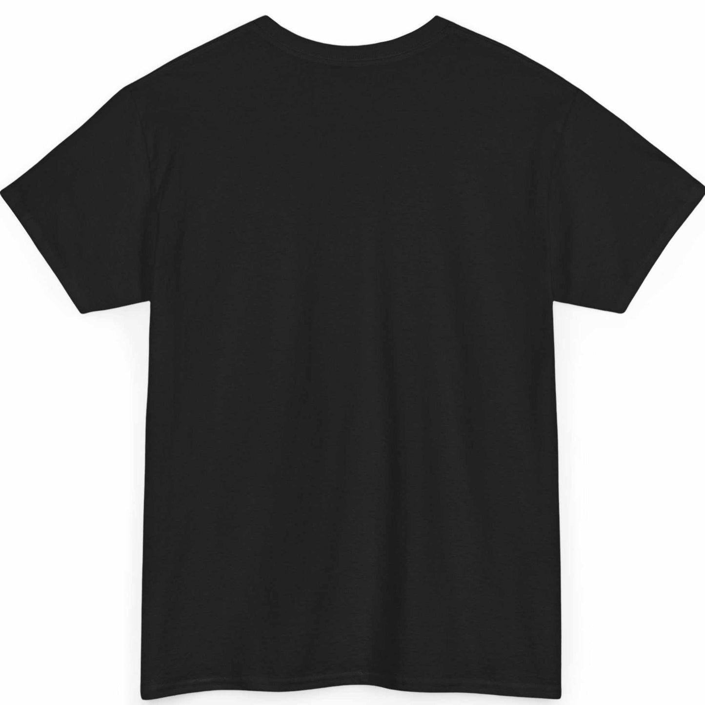 Back view of the black hip-hop streetwear t-shirt, showing the clean, unprinted cotton tubular back canvas.