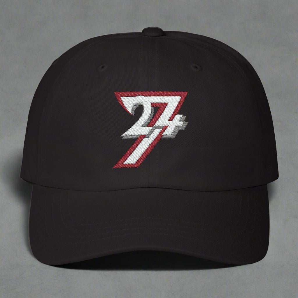 Embroidered logo baseball cap 24/7 Unique Designs black front