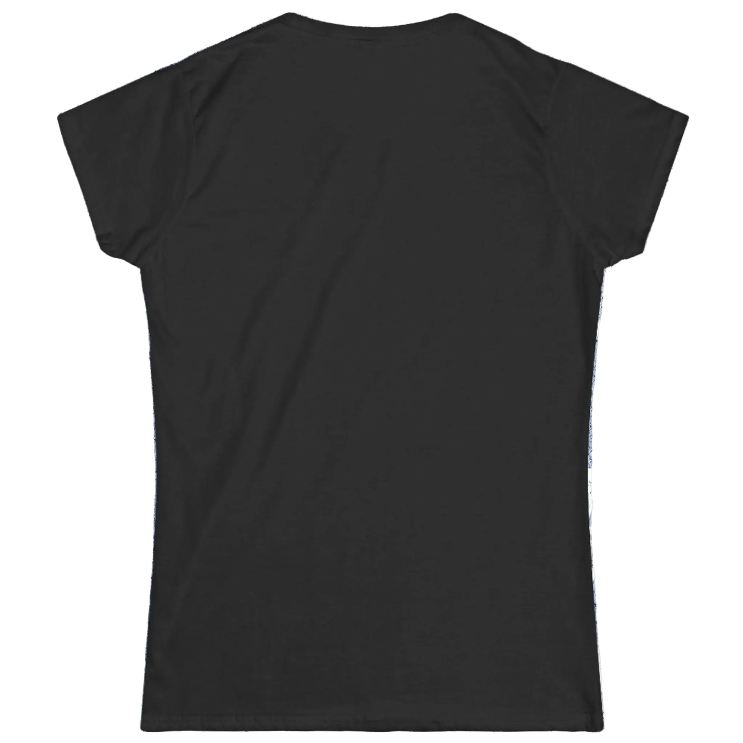 Back view of a plain black premium quality women's cotton tee.