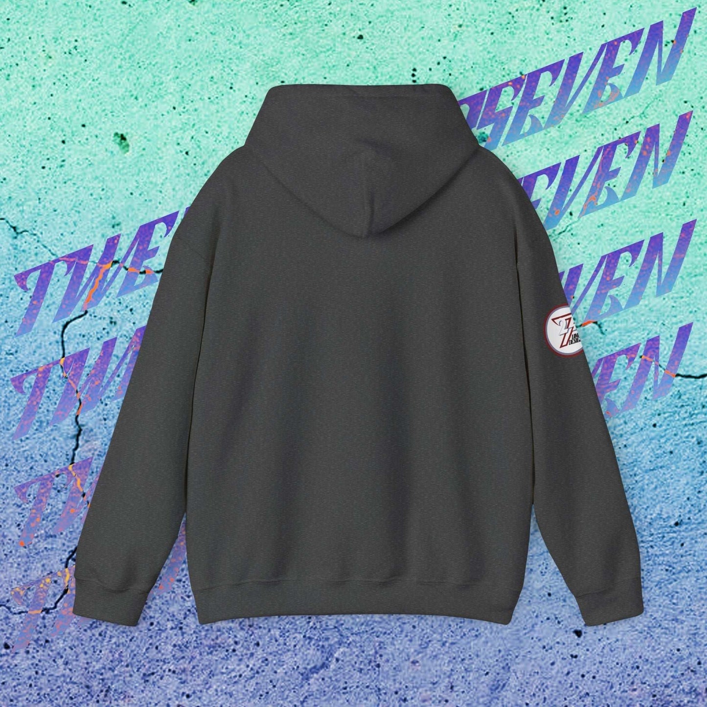 Rear perspective of the Brazil flag hoodie showing the clean, unprinted back and double-lined hood detail.