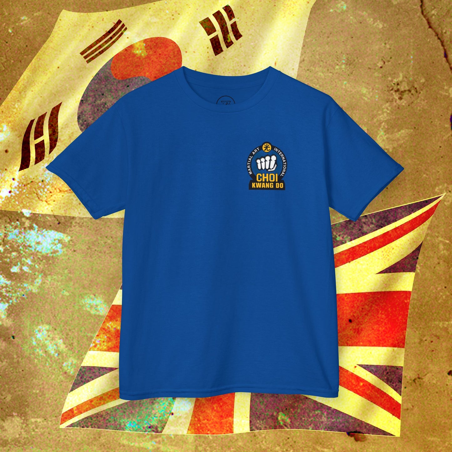 Choi-Kwang Do blue kids tee front view