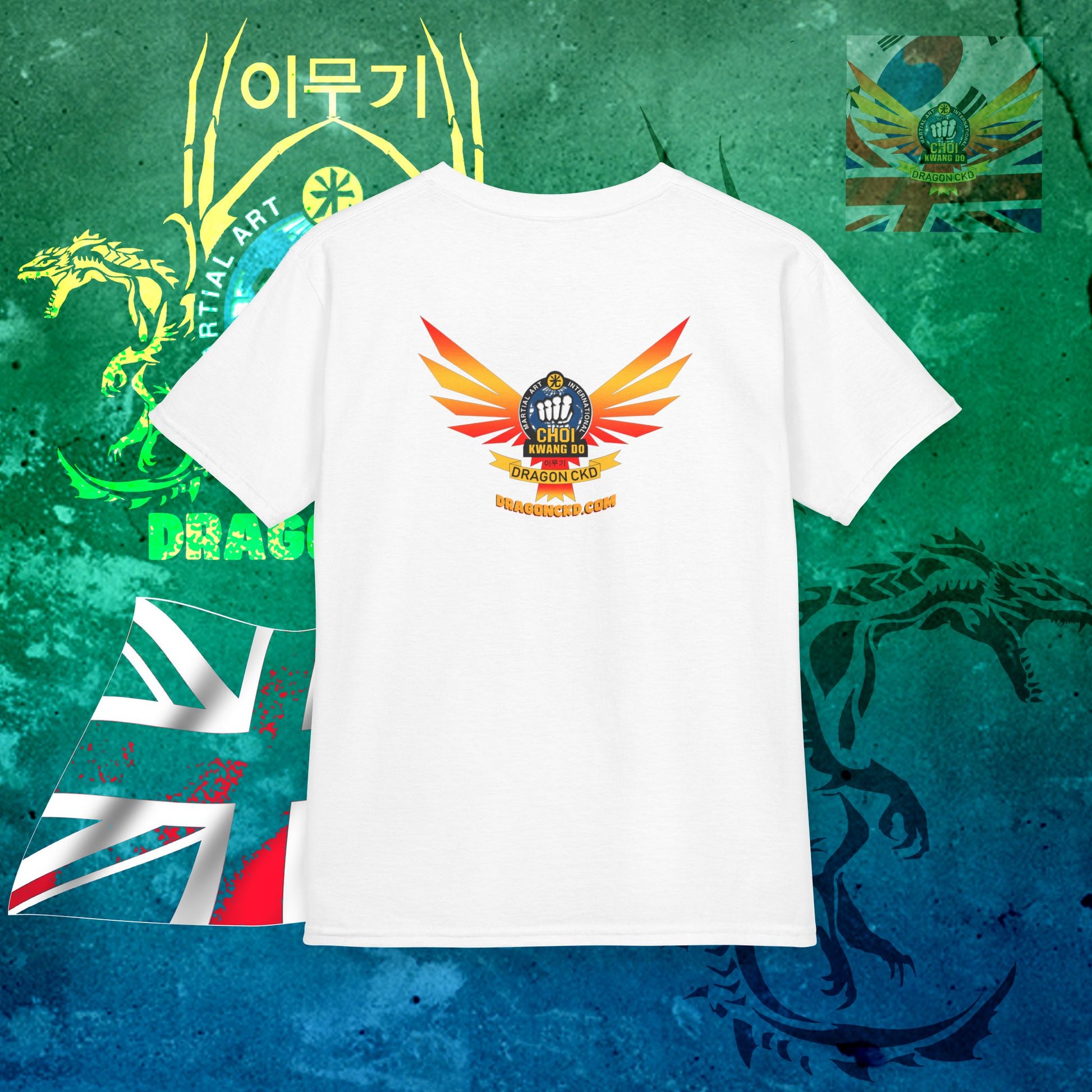 White Choi Kwang Do tee for kids back view