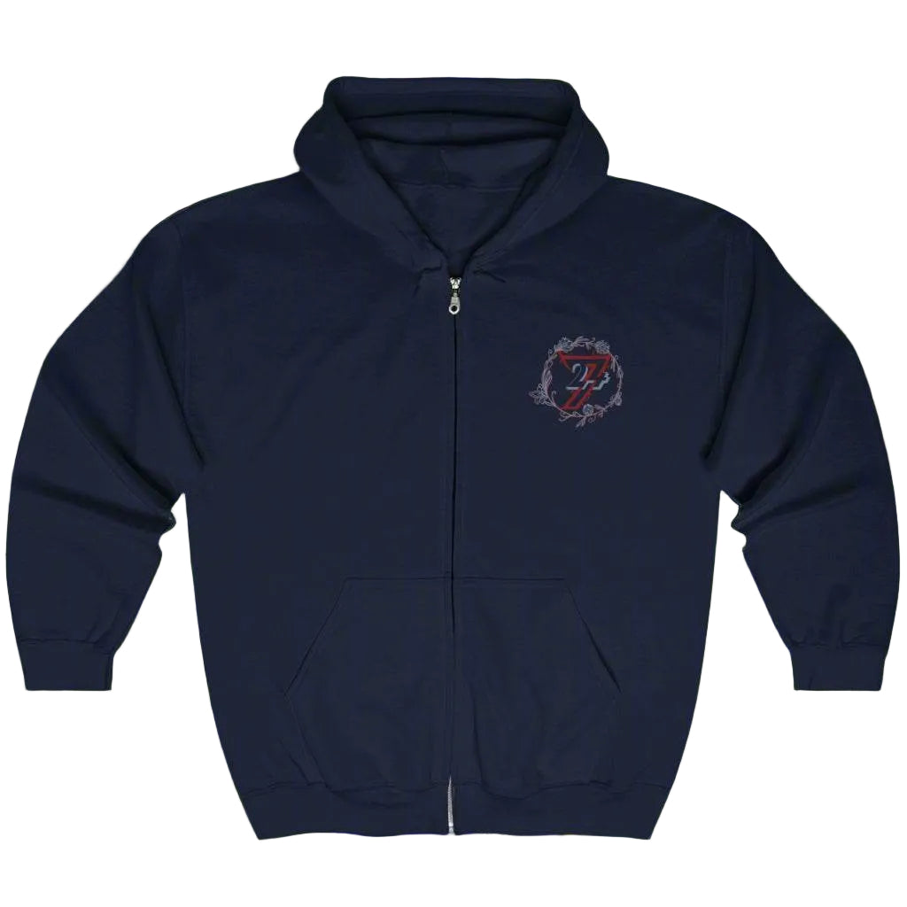 Floral hoodie for women navy front