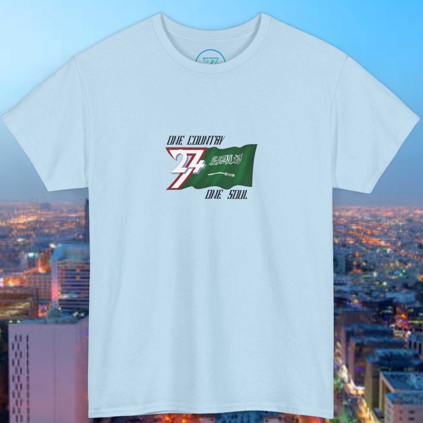 Saudi Arabia Graphic Tee with hand-drawn national flag design on soft cotton fabric