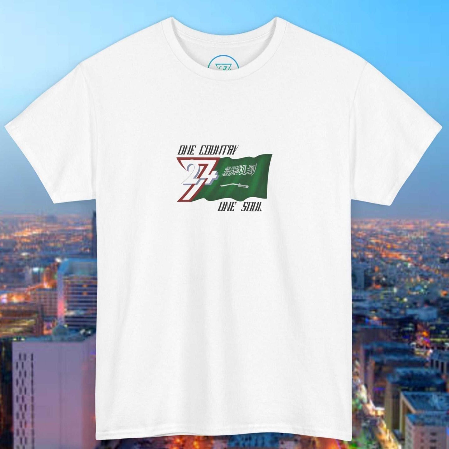 Hand-drawn Saudi Arabia flag graphic on green and white Saudi Arabia Graphic Tee