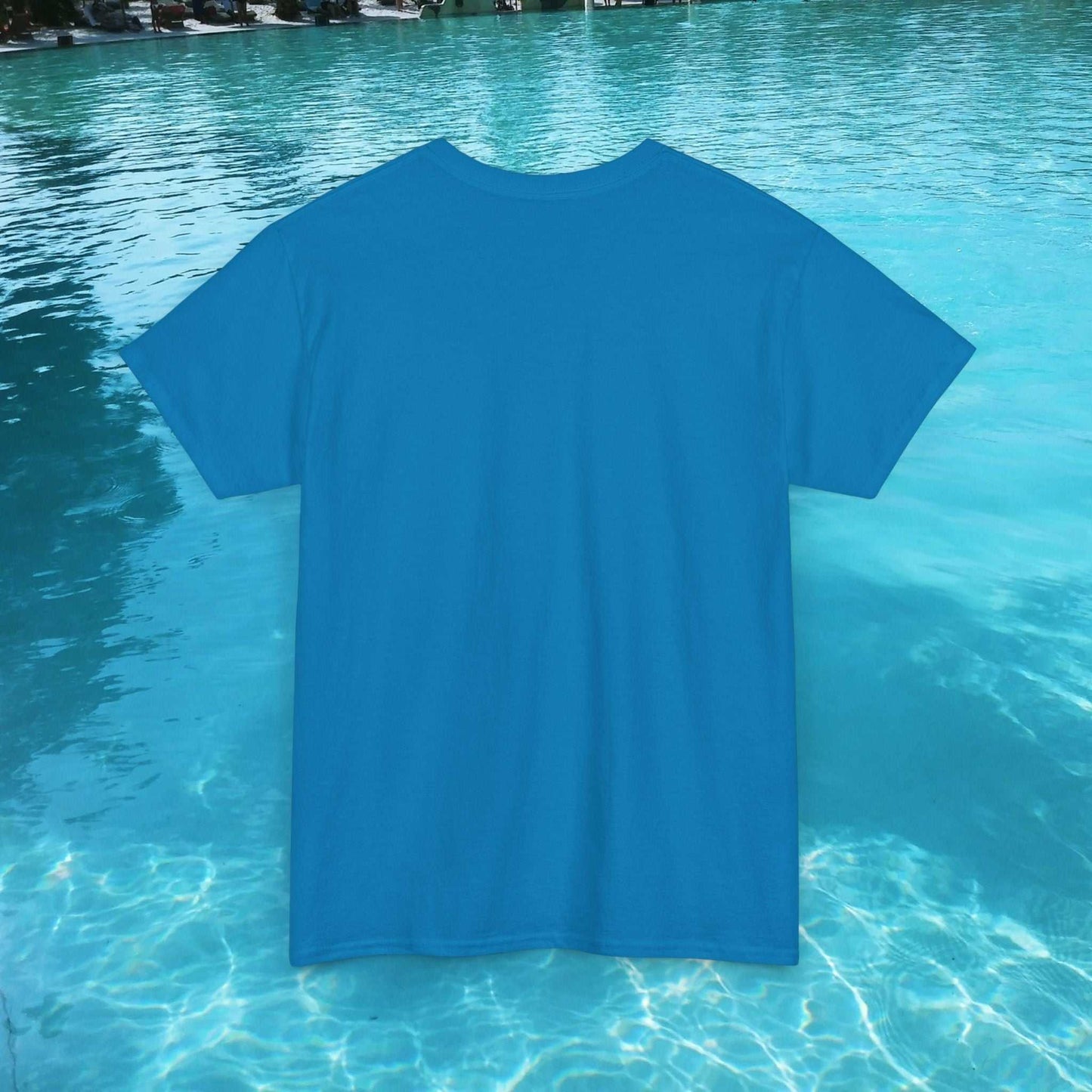 Back view of the Sapphire Blue Summer Vacation Graphic Tee.