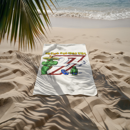 Cartoon Cactus Towel in white