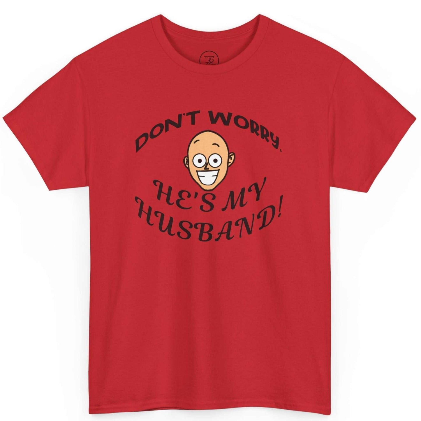 Red funny graphic tee for wives displaying a humorous stadium kiss cam design.