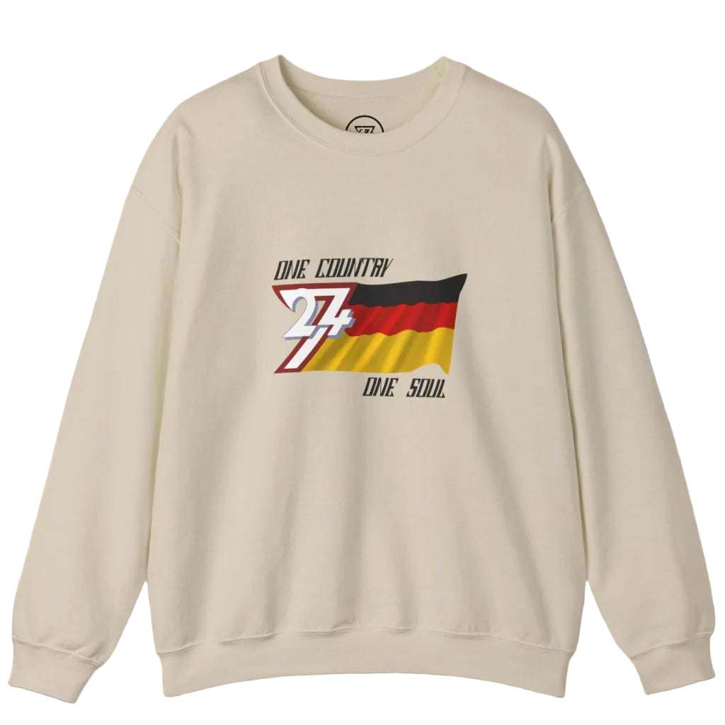 Beige sweatshirt with Germany flag design on chest